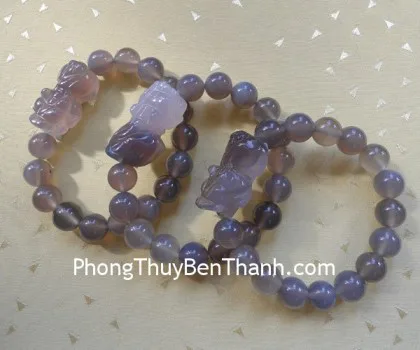 Chuỗi Tỳ Hưu mã não khói trung 15 hạt S707